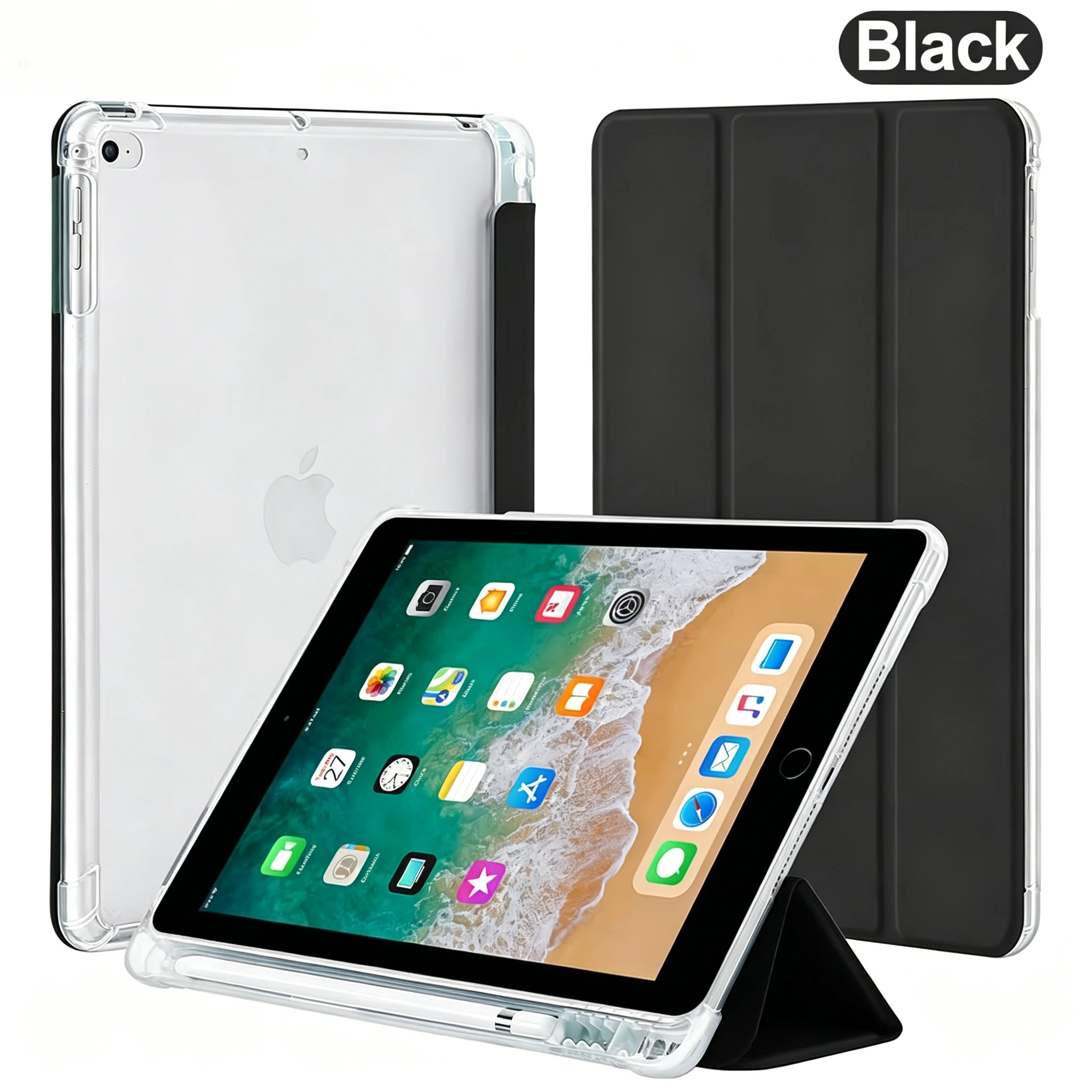 Lightweight Protective iPad Case with Stylus Holder - Soft TPU Cover