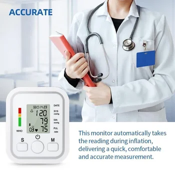 Spanish Voice Arm Automatic Blood Pressure Monitor BP Sphygmomanometer Pressure Meter Tonometer for Measuring Arterial Pressure 4