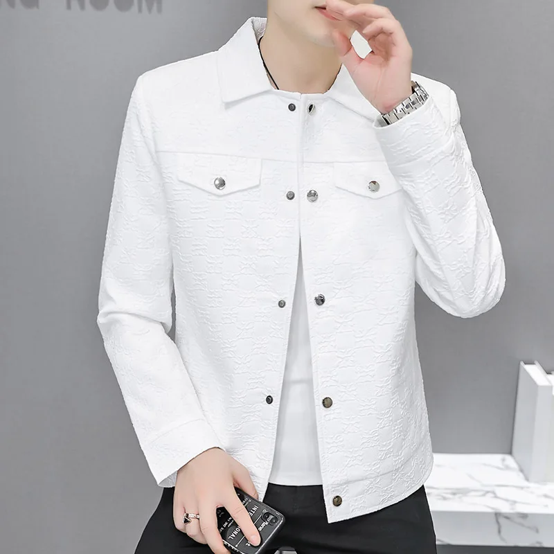 

2023 Spring New Men's Slim Fit Handsome All-Match Jacket Polo Collar Jacket