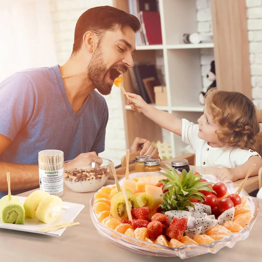 [2 Packs of 110 PCS] 3.5 inch Appetizer Forks, Mini Forks for Appetizers, Cocktail Forks Appetizer Forks, Bamboo Toothpicks