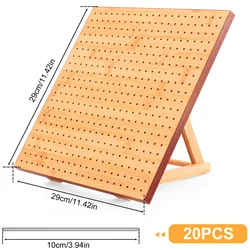 Premium Bamboo Crochet Blocking Board with Adjustable Stand - Reusable Wooden Crafting Tool for Granny Squares, 9.8/11.4 inch (Pine)