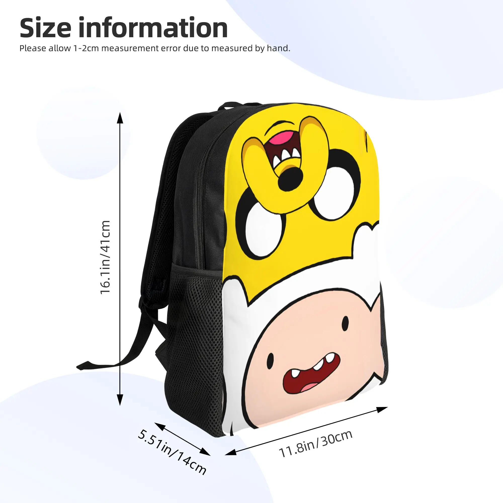 Adventure Time Men's Large Polyester Trekking Backpack - Stylish Streetwear Rucksack