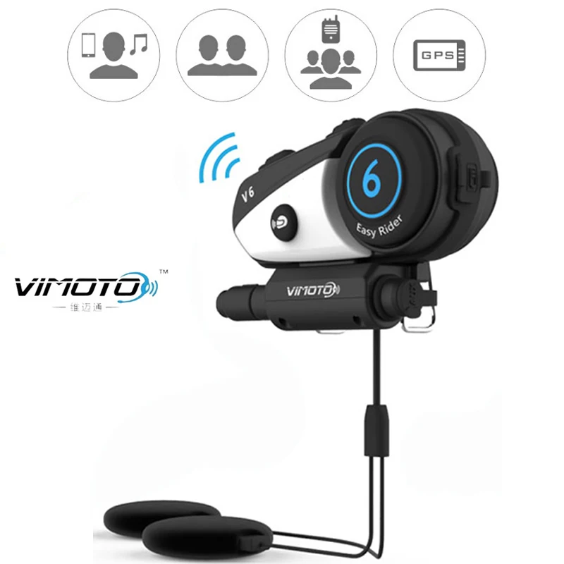 Vimoto V6 Version Motorcycle Helmet Headset Intercom Stereo Cell Phones