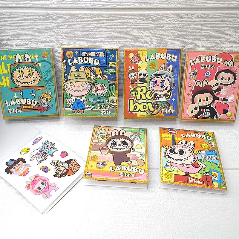 12 Sheets Of Gold Stamped Bean Book Cute Sticker Book Series Handbook Material Book（random send）