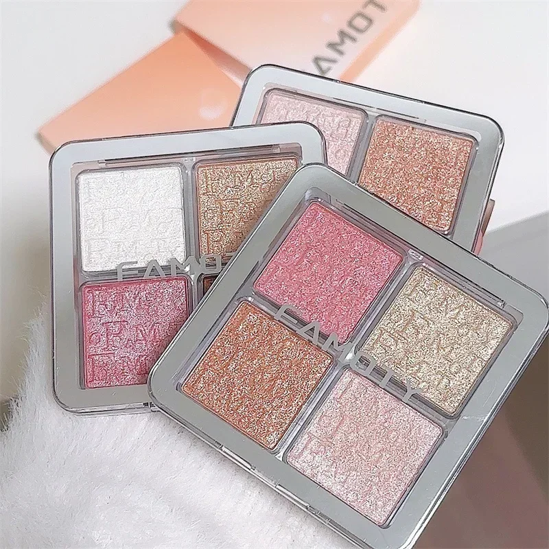 Description Picture 2 of item4 Colors Diamond Highlighter Powder Palette Face Contour Brighten Makeup Shimmer Ultra-concentrated Illuminate Cosmetic
