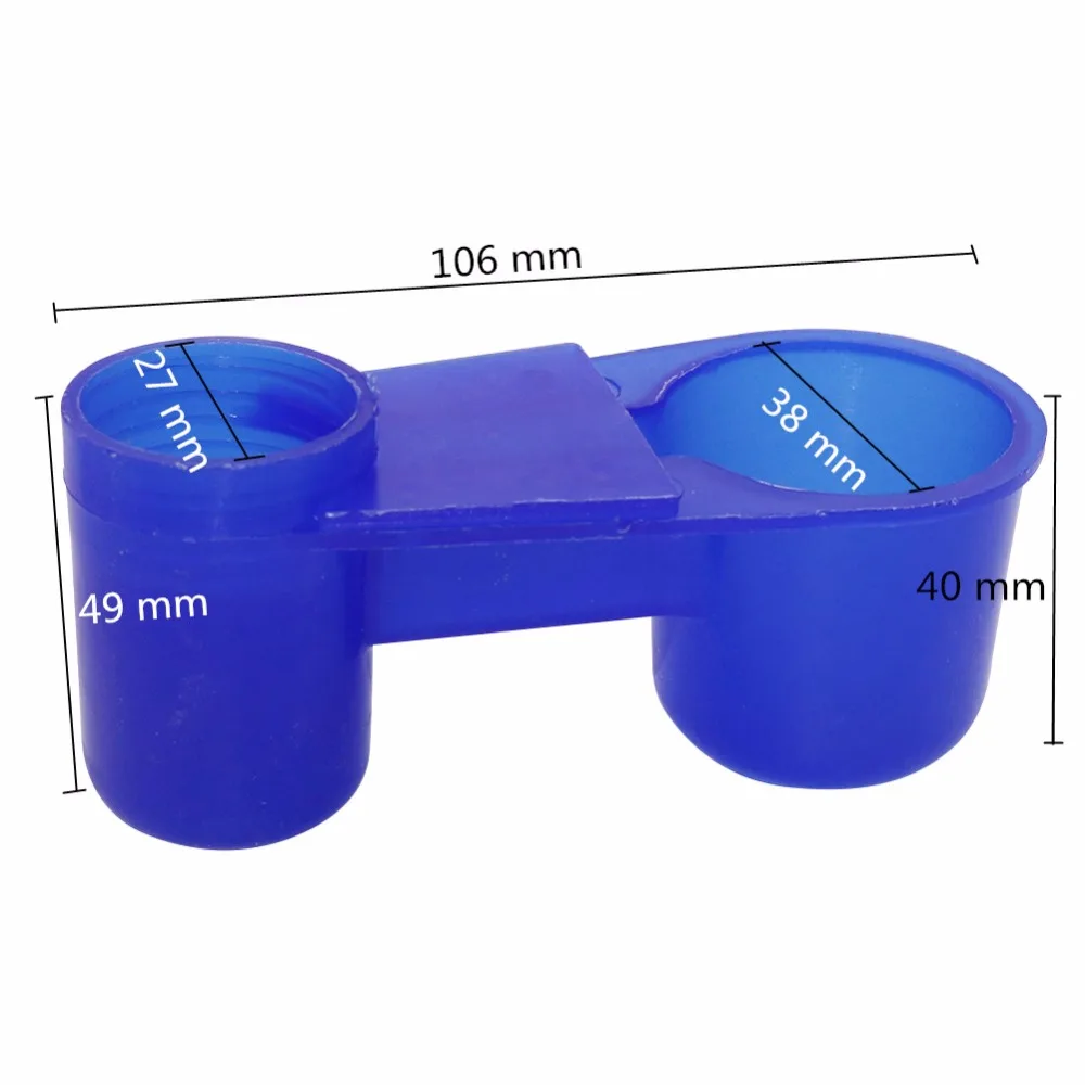 5 pcs Birds Docking drinking Bottle 2.8 cm Quail Waterer Bird cups Blue water drinking Bird equipment