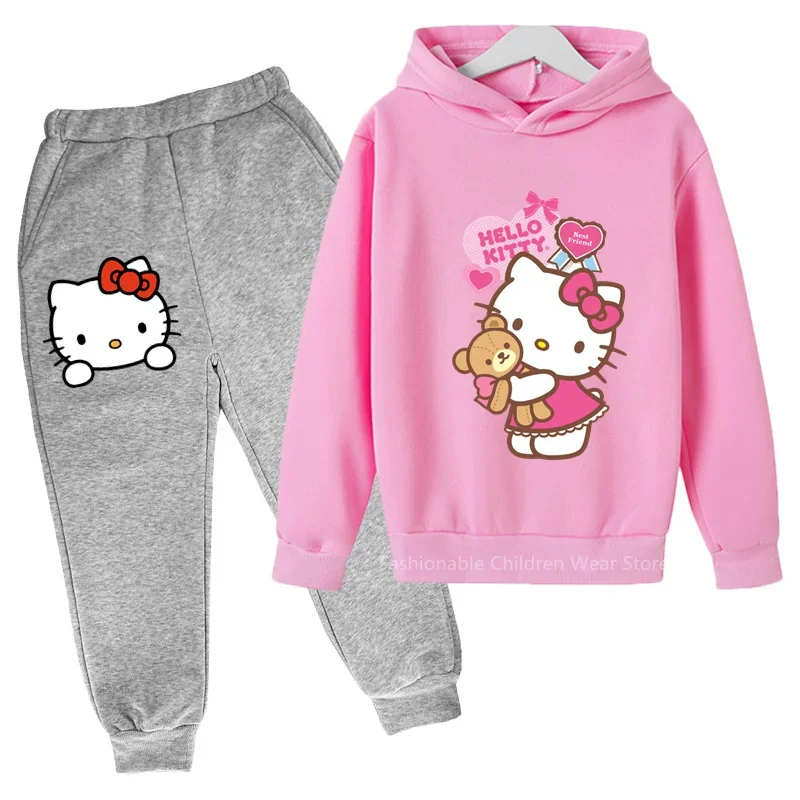 

Детская хлопковая толстовка с капюшоном, с принтом Hello Kitty