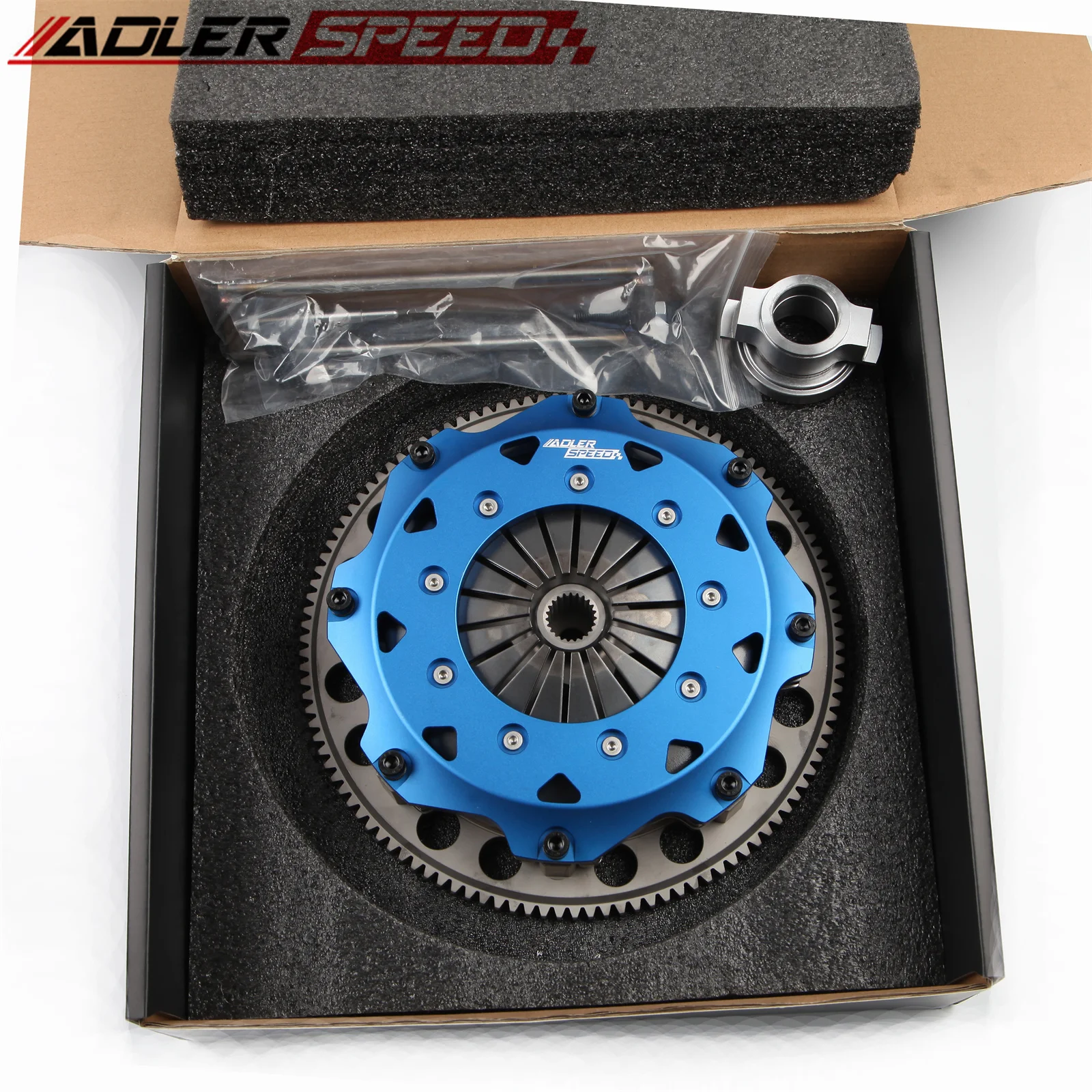 ADLERSPEED 레이싱 클러치 트윈 디스크 키트 215mm 8.5인치 (미쓰비시 랜서 에보 4 5 6 7 8 9 4G63용) 퍼포먼스 클러치 키트