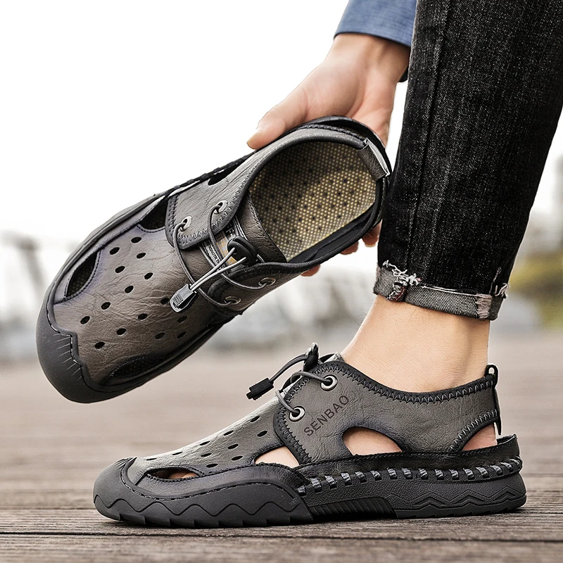 Summer New Large Size Handmade Sandals, Breathable, Non-slip and Wear-resistant Leisure Sports Sandals Men's Sandals