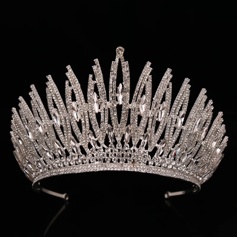 Wedding Crown Gold Silver Color Rhinestone Crystal Diadem Queen Crown Princess Tiaras Bridal Hair Jewelry Party Hair Accessories hair accessory,jewelry accessories,hair headdress,bridal headwear,hair band crown