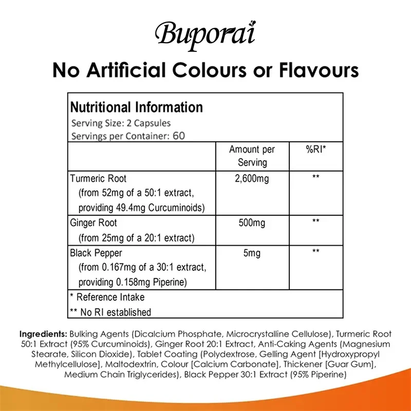 3-in-1 Turmeric Ginger & Pepper 2600mg - for Joint, Digestive & Immune Support, Contains Ginger Root Curcumin Black Pepper