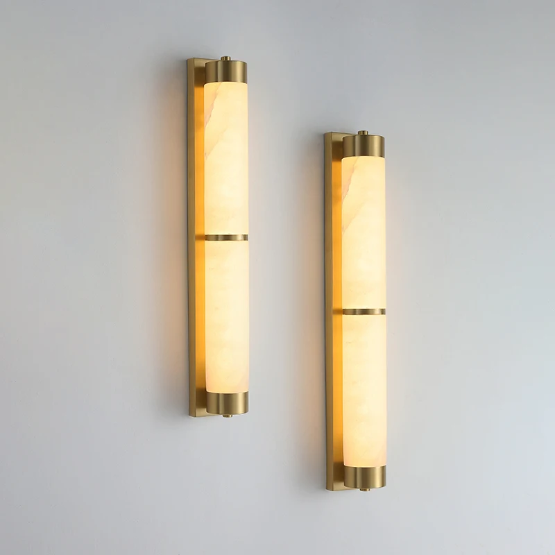 Modern Marble Wall Lamp Luxury Minimalist Brass Indoor Decoration Lamps Corridor Bedroom Study Wall Light