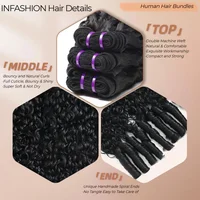Extensions de cheveux humains bouclés birmans, qualité brésilienne, tissage de cheveux ondulés profonds, lots de cheveux bruts 4