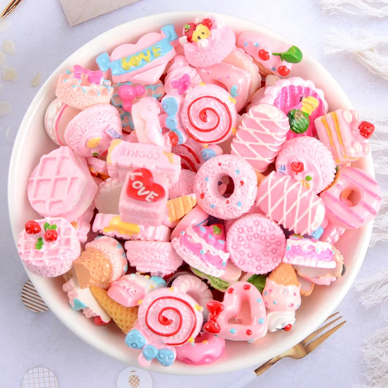 Slime Kit 10pcs/set Slime Charms Mixed Resin Ice cream Candy Donut Beads DIY Accessories