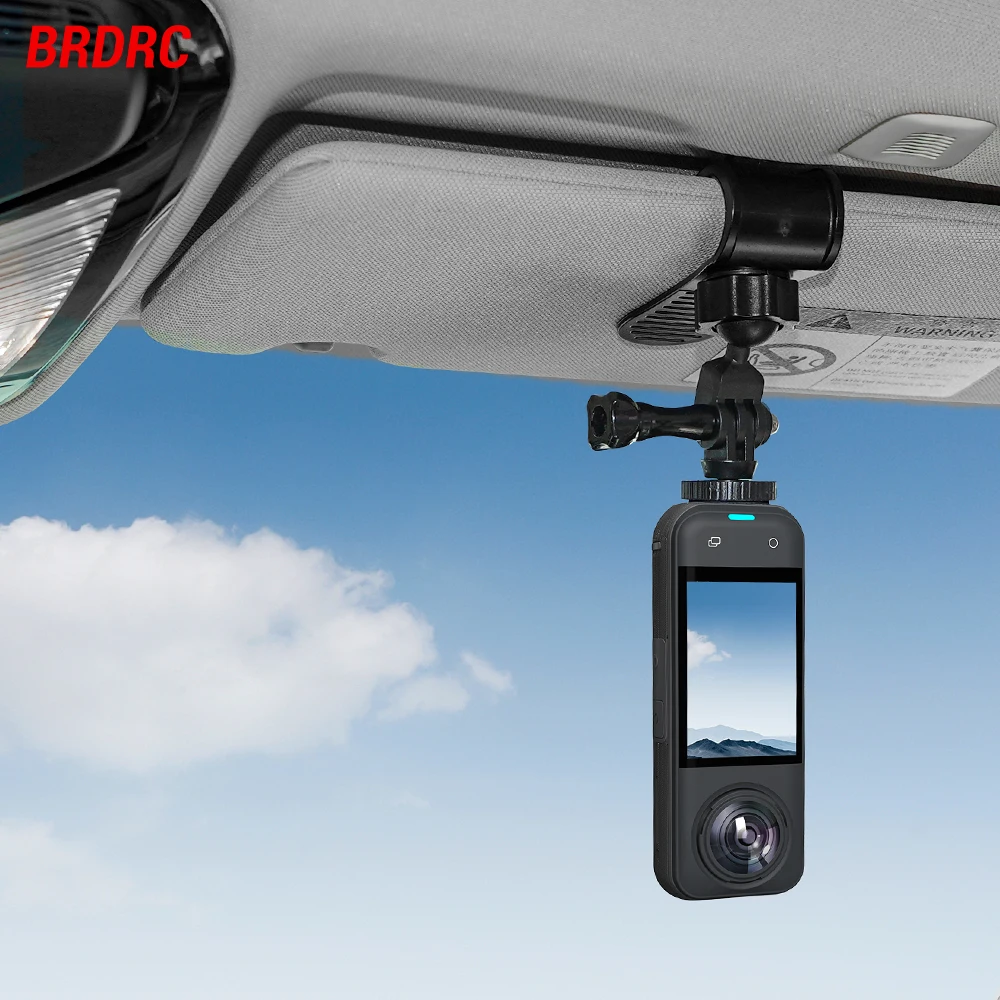 BRDRC Car Sun Visor Mount for Insta360 X5/Ace Pro/GoPro Hero 13 12 11 10/Pocket 3/Action 5 Pro Camera Smartphone Accessories