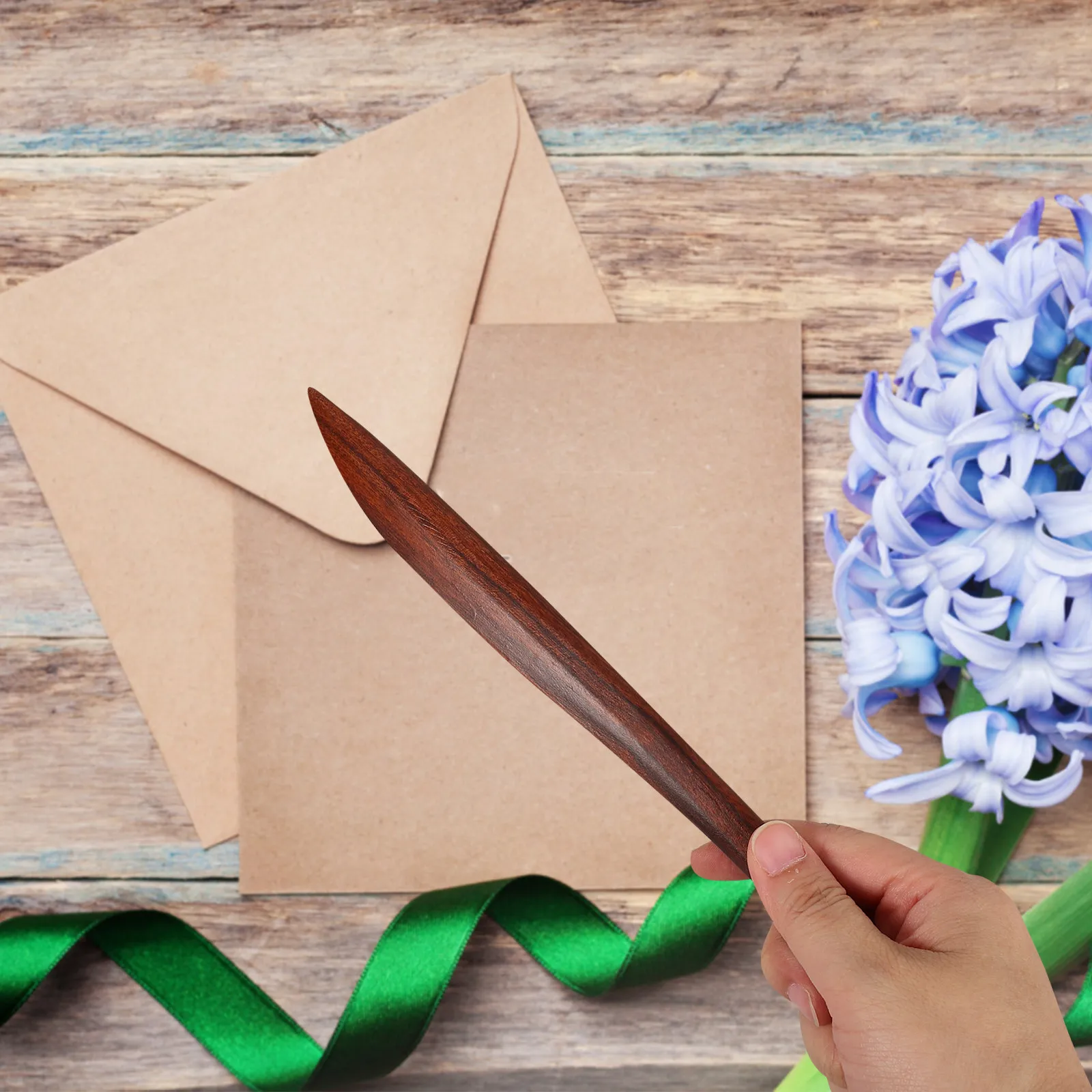 나무로 만든 봉투 개봉기, 레드우드 종이 절단 도구 (학교, 사무실, 가정용), 부드럽고 가벼운 휴대용 디자인