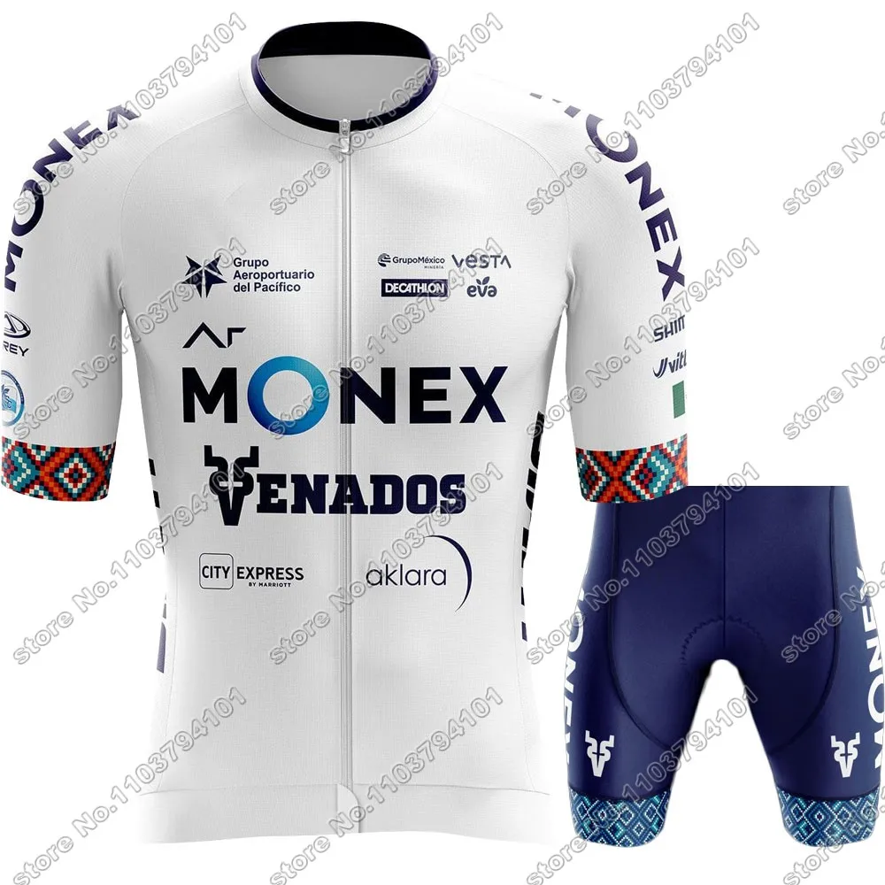 Pro Race Ar-Monex 2024 Cycling Jersey Set Mexico Clothing Short Sleeve Bicycle Shirt Road Bike Suit MTB Wear Shorts Maillot 2