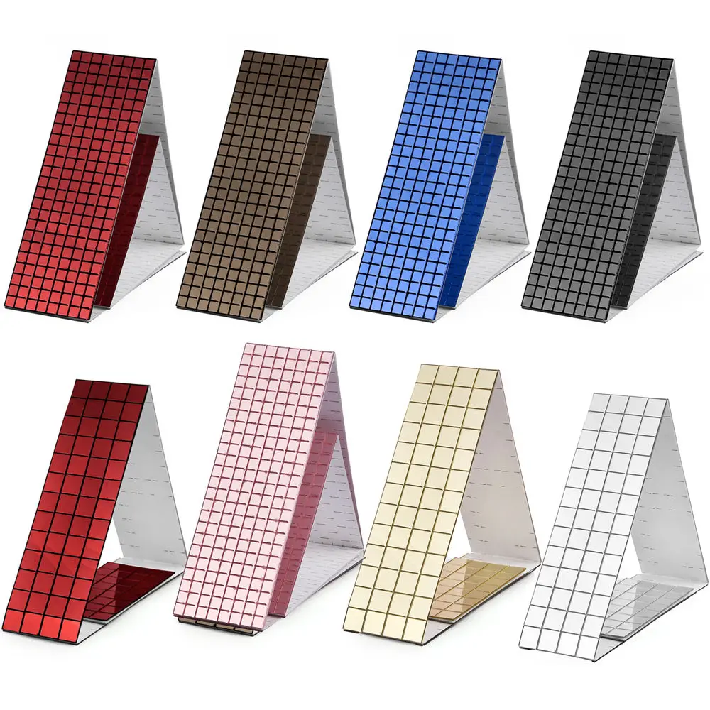 Mini Square Mirrors Mosaic Tiles - Self-Adhesive Real Glass for DIY Crafts & Home Decoration