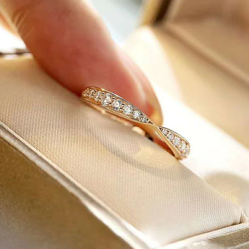 Huitan Chic Women Thin Rings Simple Stylish Wedding Bands