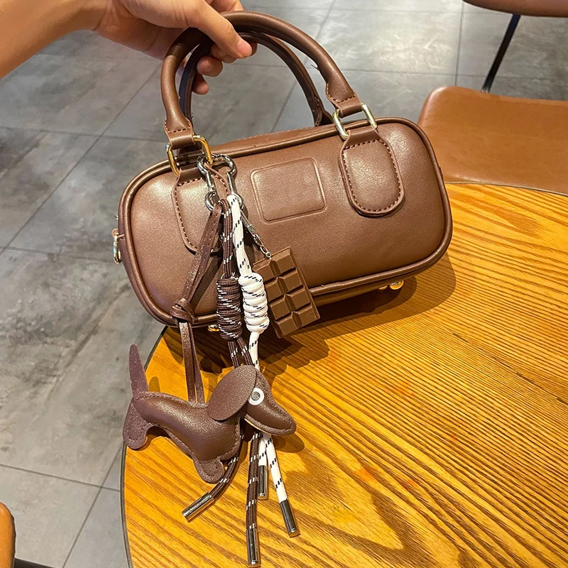 Creative Sausage Dog PU Leather Pendant Miu Wind Bag Charm Car Keychain Decorative Hanger Cute Animal Gift