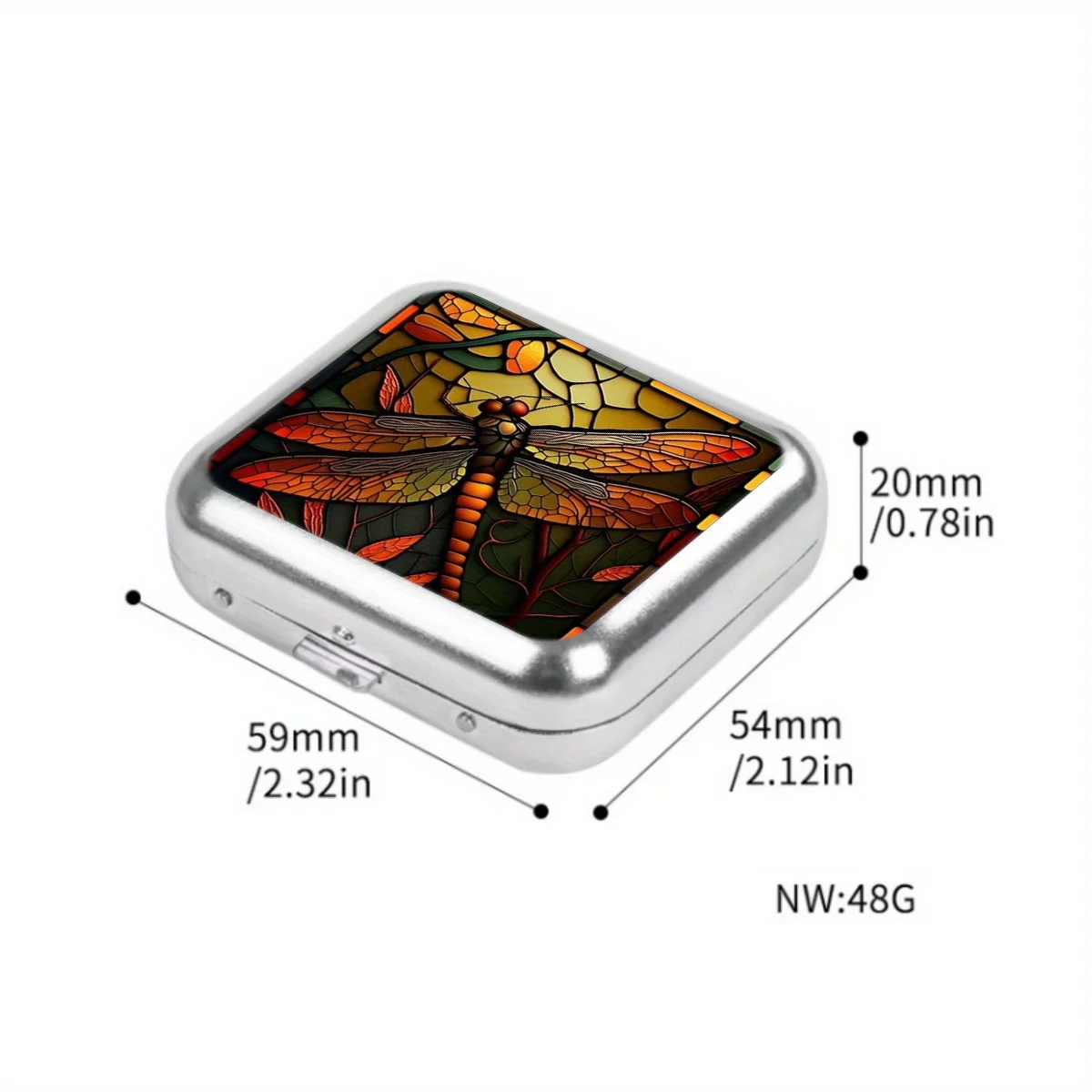 Dragonfly Color Picture Mini Metal Ashtray, Portable Small, Outdoor Portable Pocket, Car Ashtray,Fashionable Smoking Accessories