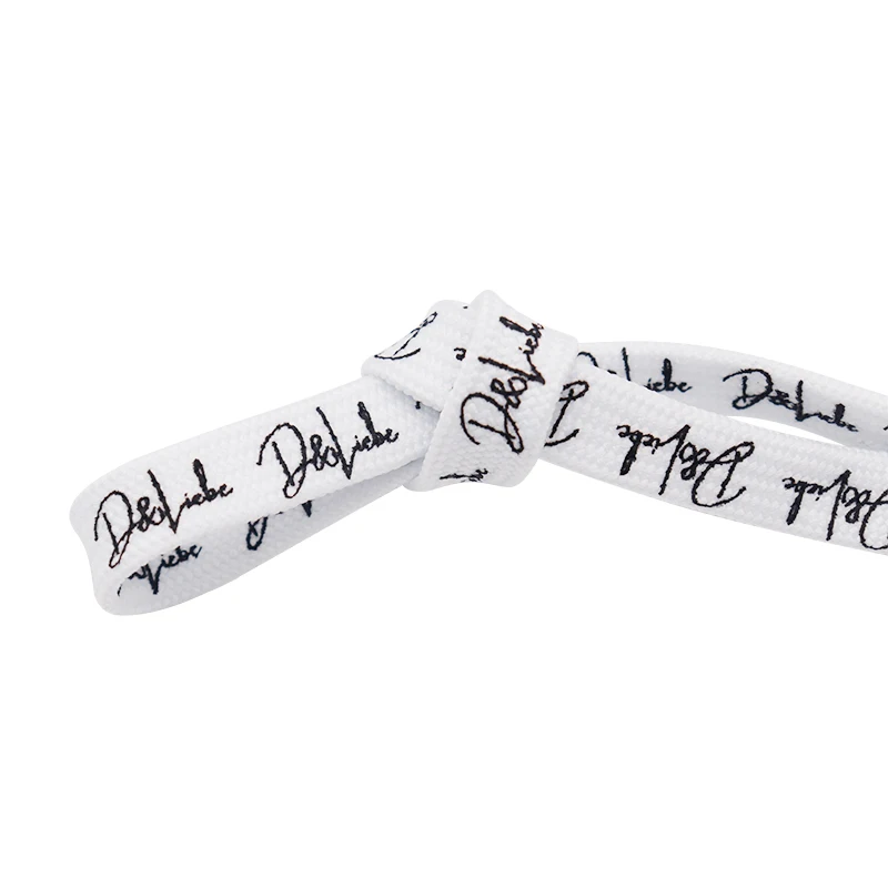 Weiou 10MM Premium Polyester Rotational/Golf Fashion String Flat Silk Printed Screen Lacet Personality Signature Printed Cordon