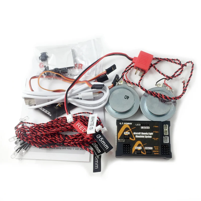 Sistema de luz de sonidos simulados para aviones G.T.POWER V1 para avión RC, helicóptero