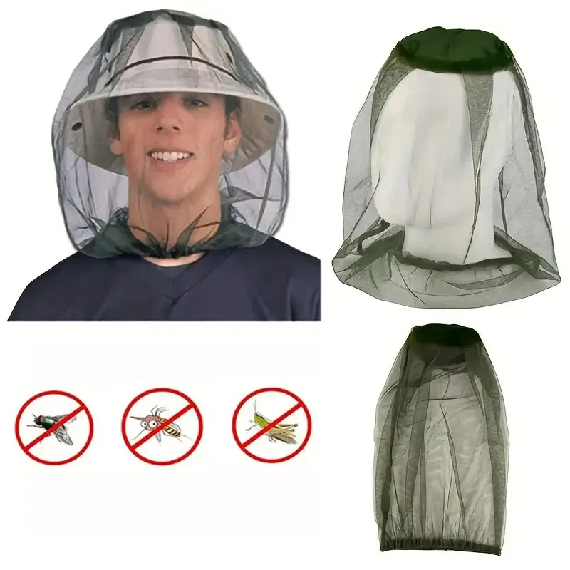 Mosquito Proof Hat Outdoor Mosquito Head Mesh Nets Gardening Hat Insect-proof Hat For Hiking Camping Fishing