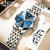 LIGE Top Luxury Elegant Watch for Women Waterproof Luminous Date Ladies Watch Stainless Steel Quartz Women's Watches Girl Reloj 2
