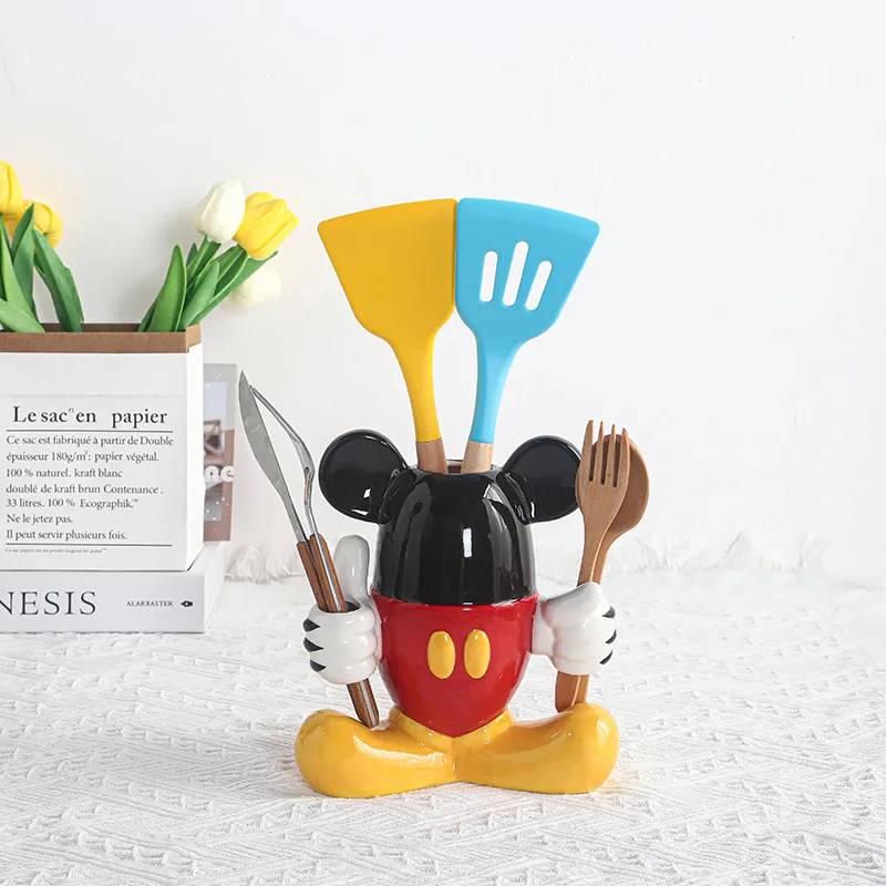

Kawaii Disney Animation Hobby Mickey MouseMickey Minnie Home Simple Porcelain Vaseornaments Kitchen Utensils Storage Rack Gift