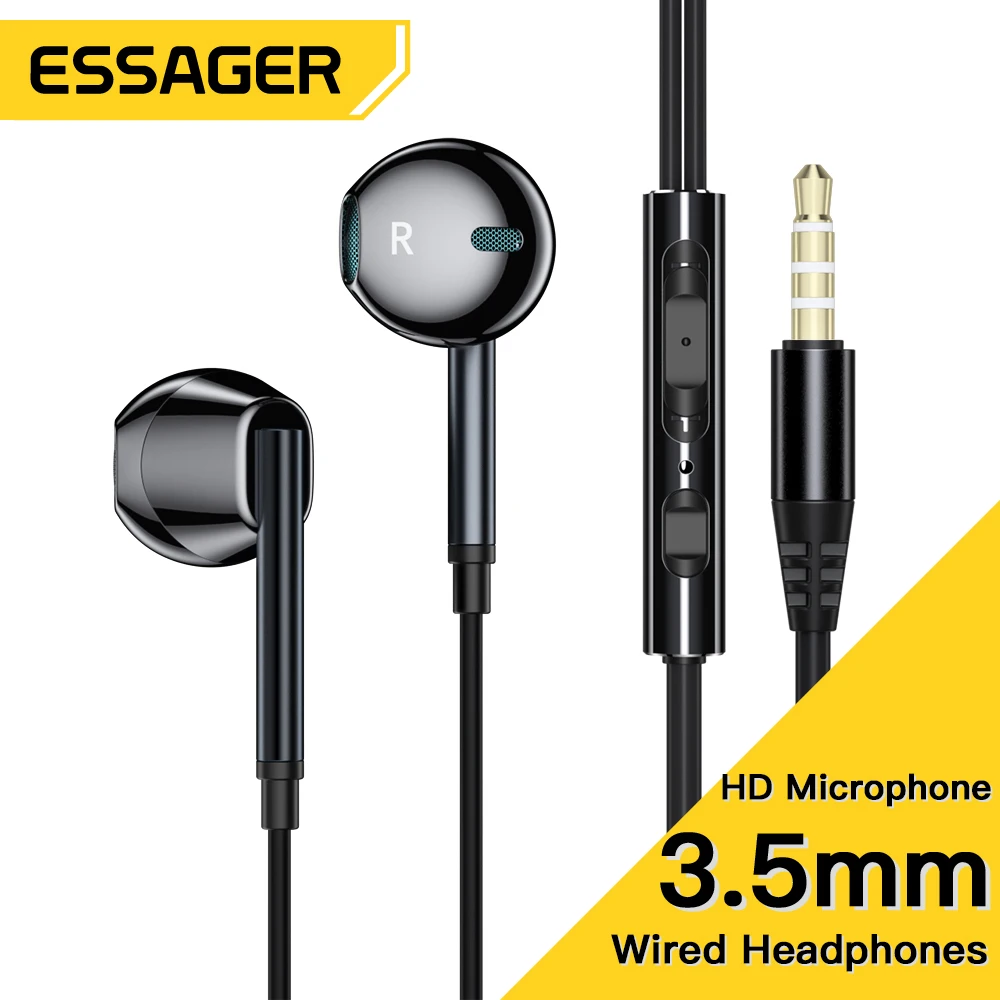 Essager – écouteurs filaires avec Microphone, 3.5mm, pour Xiaomi Redmi, Samsung, ordinateur, tablette, Smartphone