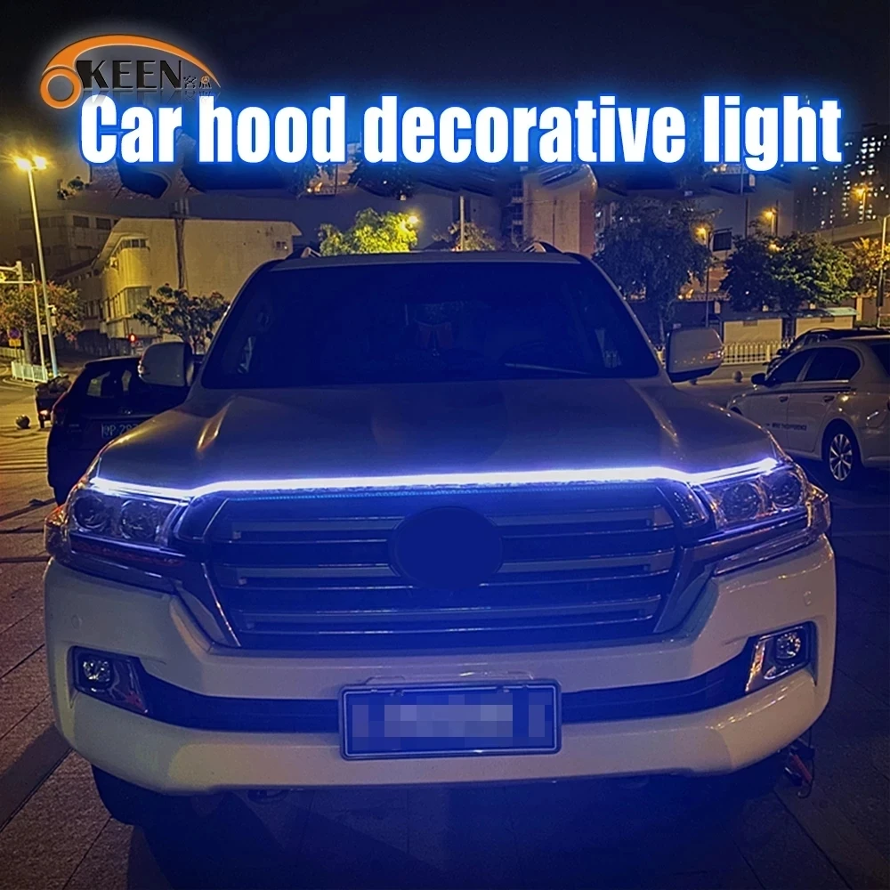 OKEENLedCarHoodLightsUniversalHeadlightStripFlexibleCar