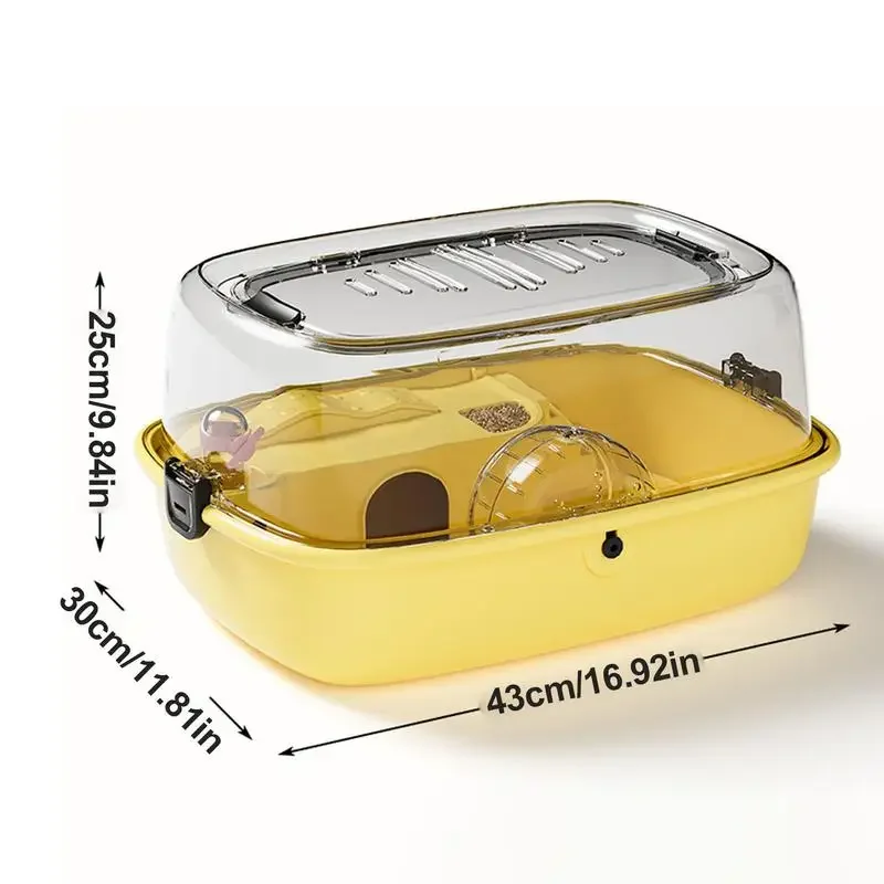 Extra Large Transparent Hamster Cage Large Space Double Layer Silk Bear Nesting Box Breathable Hamster Villa Full View Cage