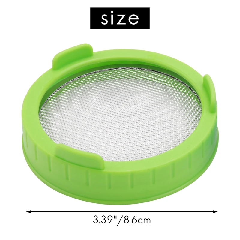 4 Pack Sprouting Lids Plastic Sprout Lids Stainless Steel Screen Wide Mouth Mason Jars Sprouter Sprout Maker