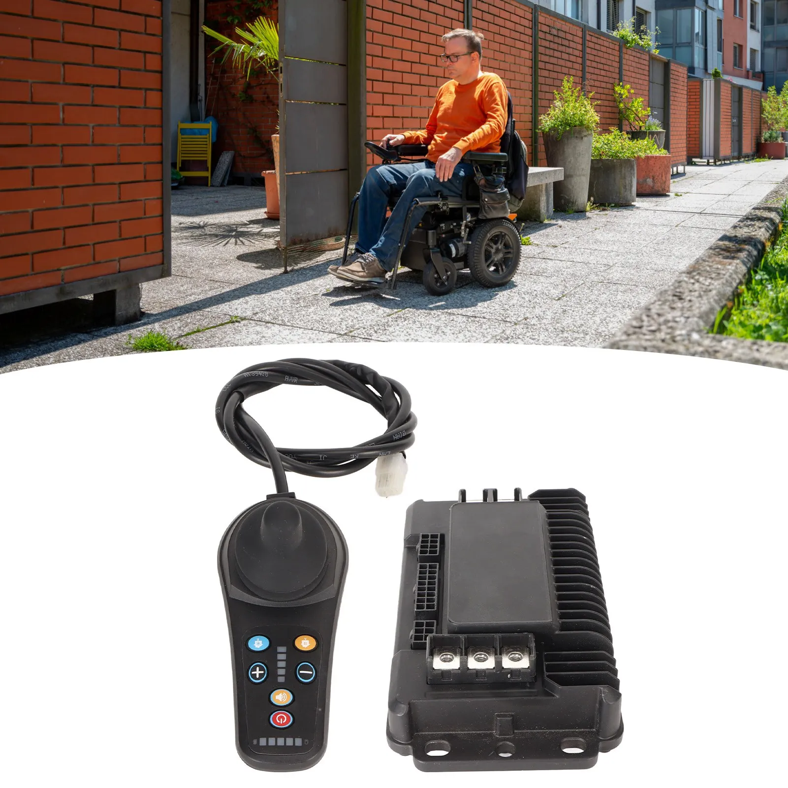 Wheelchair joystick controller Wheelchair Joystick Controller Fast Heat Dissipation Universal Fit Bumper Proof Electric Wheel Chair Joystick for All Brands