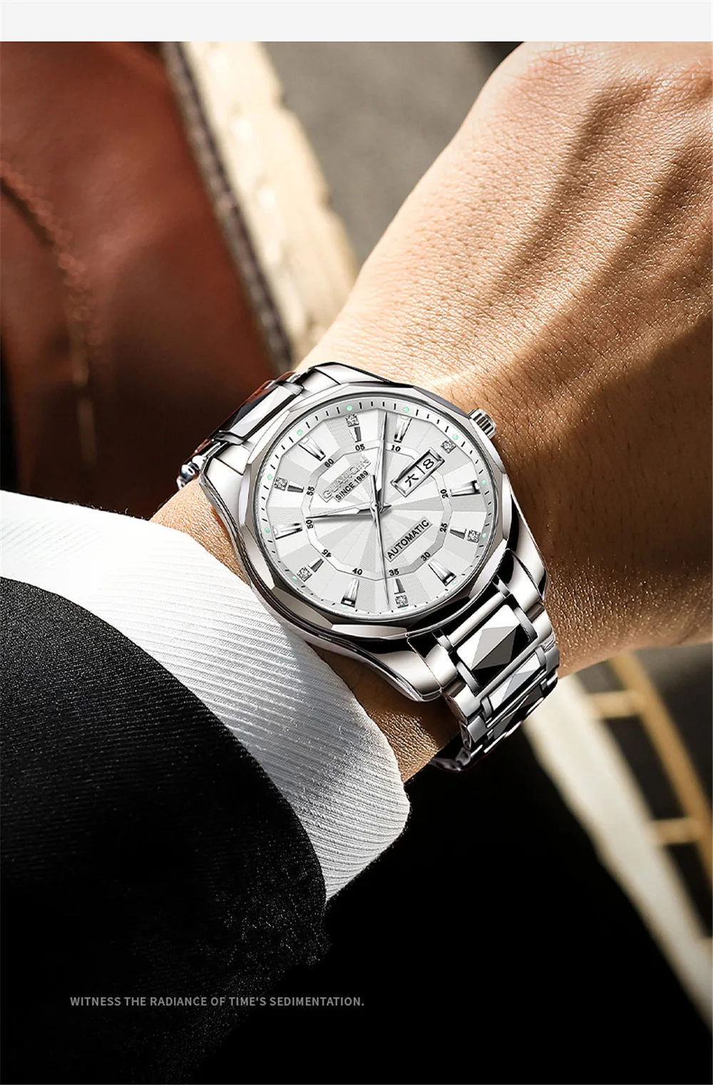 GUANQIN Automatic Mechanical Tungsten Steel Men Watch Waterproof Sapphire Crystal Clock Week Calendar Japan Movement Wristwatch_voghion.com