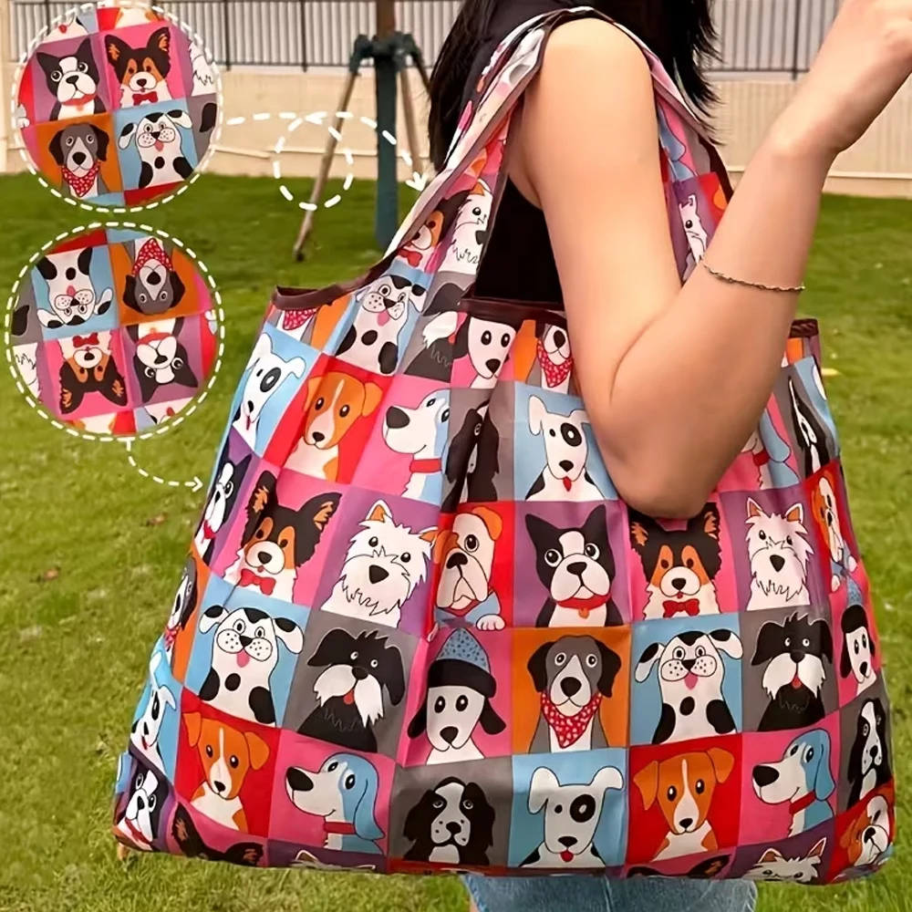 Eco-Friendly Foldable Tote Bag - Large Capacity for Shopping, Work, Travel, and More