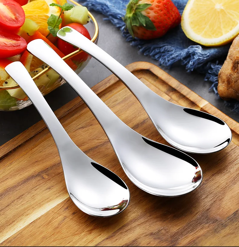 4/6/10pcs/lot stainless steel Chinese Traditional Baby spoons Small Soup  Spoon Children Simple Rice