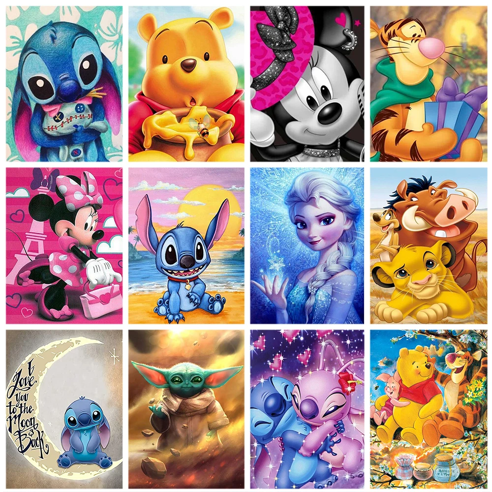 

Disney 5D Diamond Painting Cartoon Mickey Stitch Lion King Diamond Mosaic Embroidery DIY Picture Rhinestones Home Decor Gift
