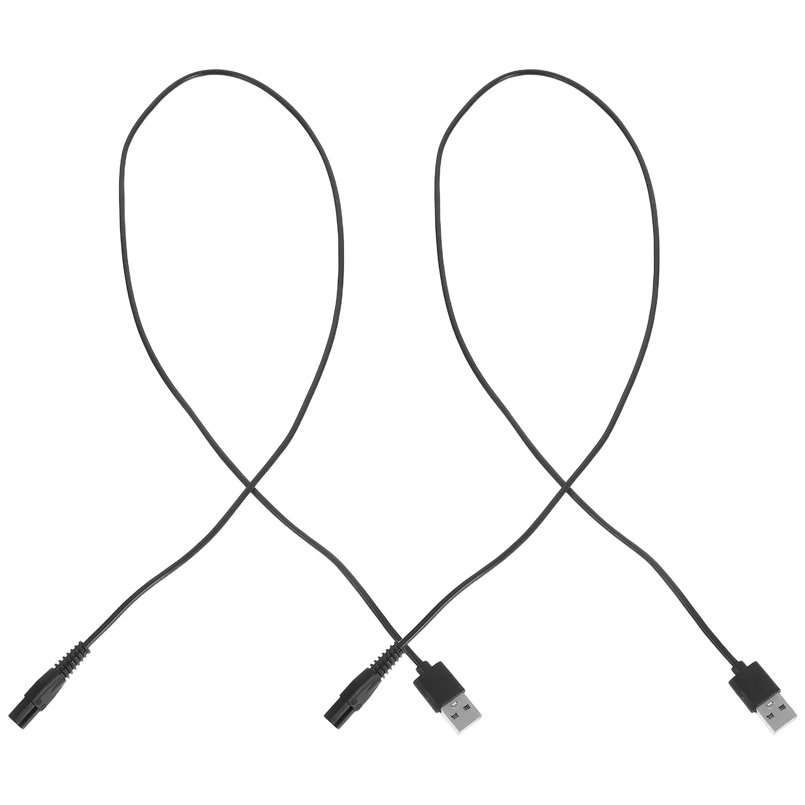 2Pcs 면도기 충전 코드 60Cm 전기 면도기 전원 코드(프리미엄 구리 코어 고무 재킷 포함) 노화 방지 내열 면도기