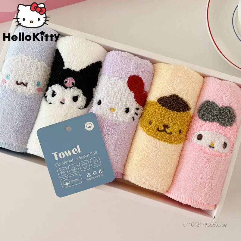 Cotton towel cotton face towels Sanrio Cartoon 5 Piece Set Hello Kitty Kuromi Melody Home Face Towel