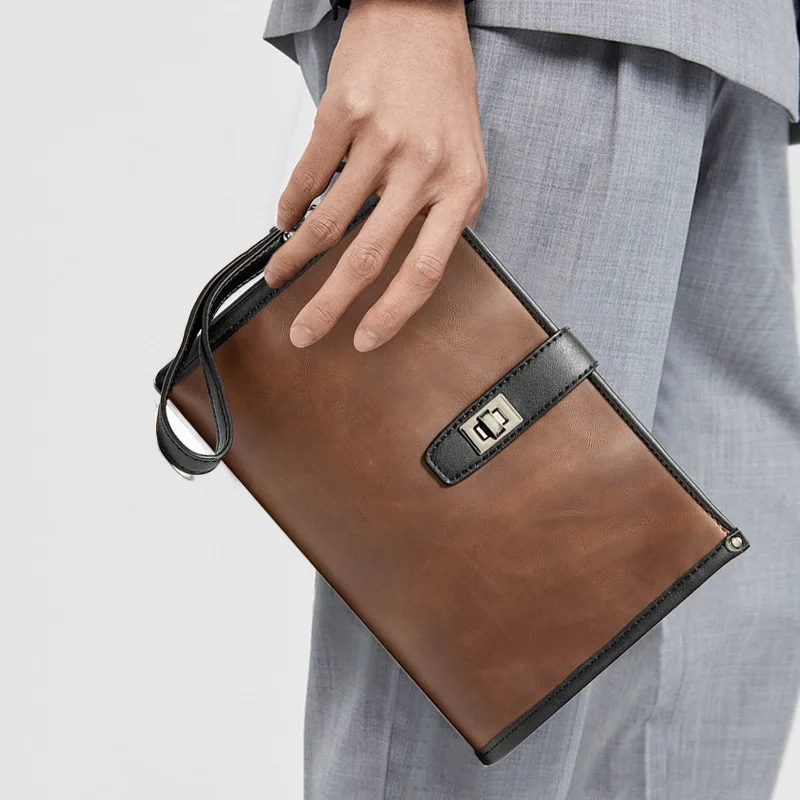

Tidog New business casual handbag leather men's trend large capacity clutch bag