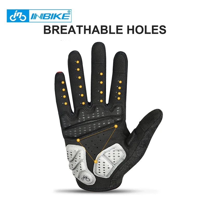 INBIKE MTB Cycling Gloves Full Finger Touch Screen Road Bike Gloves Bicycle Anti-Slip Mountain Outdoor Sports Gloves Accessories 3