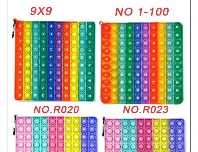 Grande P0PP Com 1-100 Números Brinquedo Jogo De Mesa, Quadrado Arco-Íris  Dimple Números 100 Brinquedos De Matemática De Bolha, Exercício Crianças