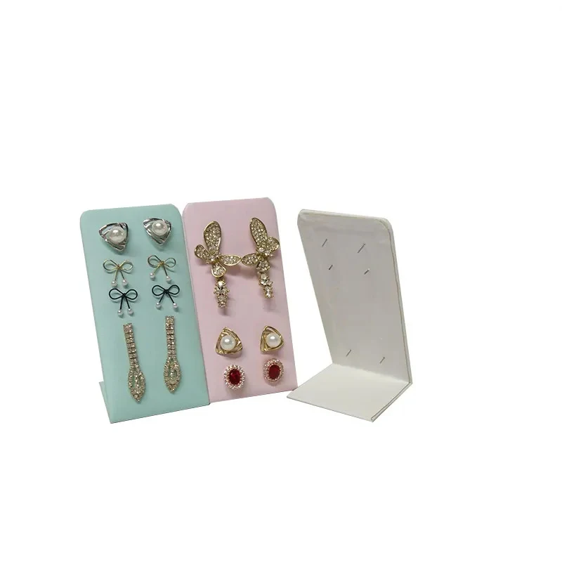 Custom Color Ear Studs Display Rack 12 Holes Earrings Holder Jewelry Organizer L Shaped Earring Display Stand 1pcs