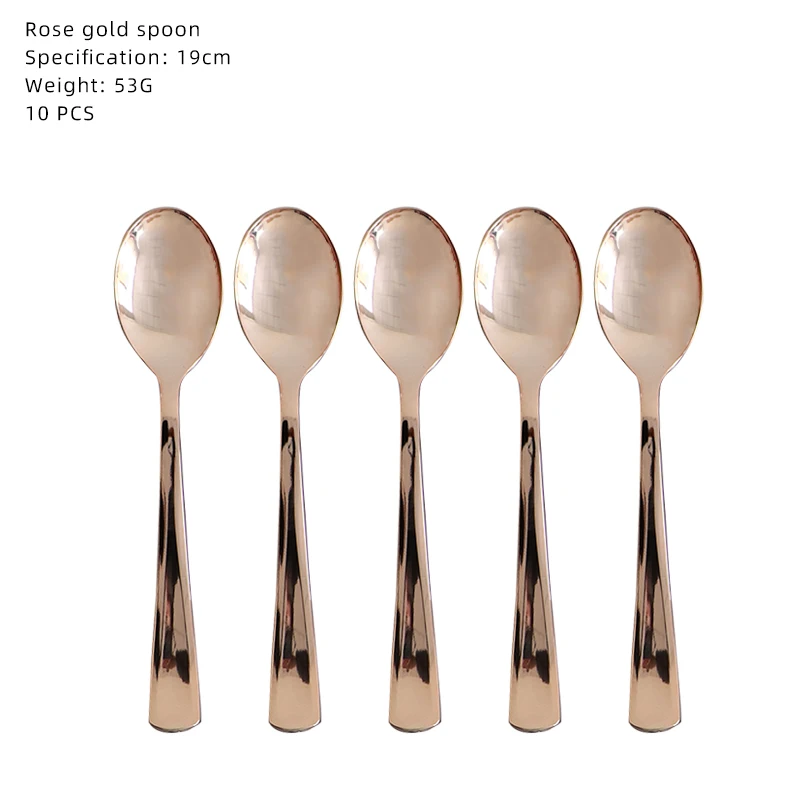 Rose Gold Bronzing Party Disposable Cutlery Set Paper Plate Birthday Wedding Bridal Shower Baby Decorative Supplies