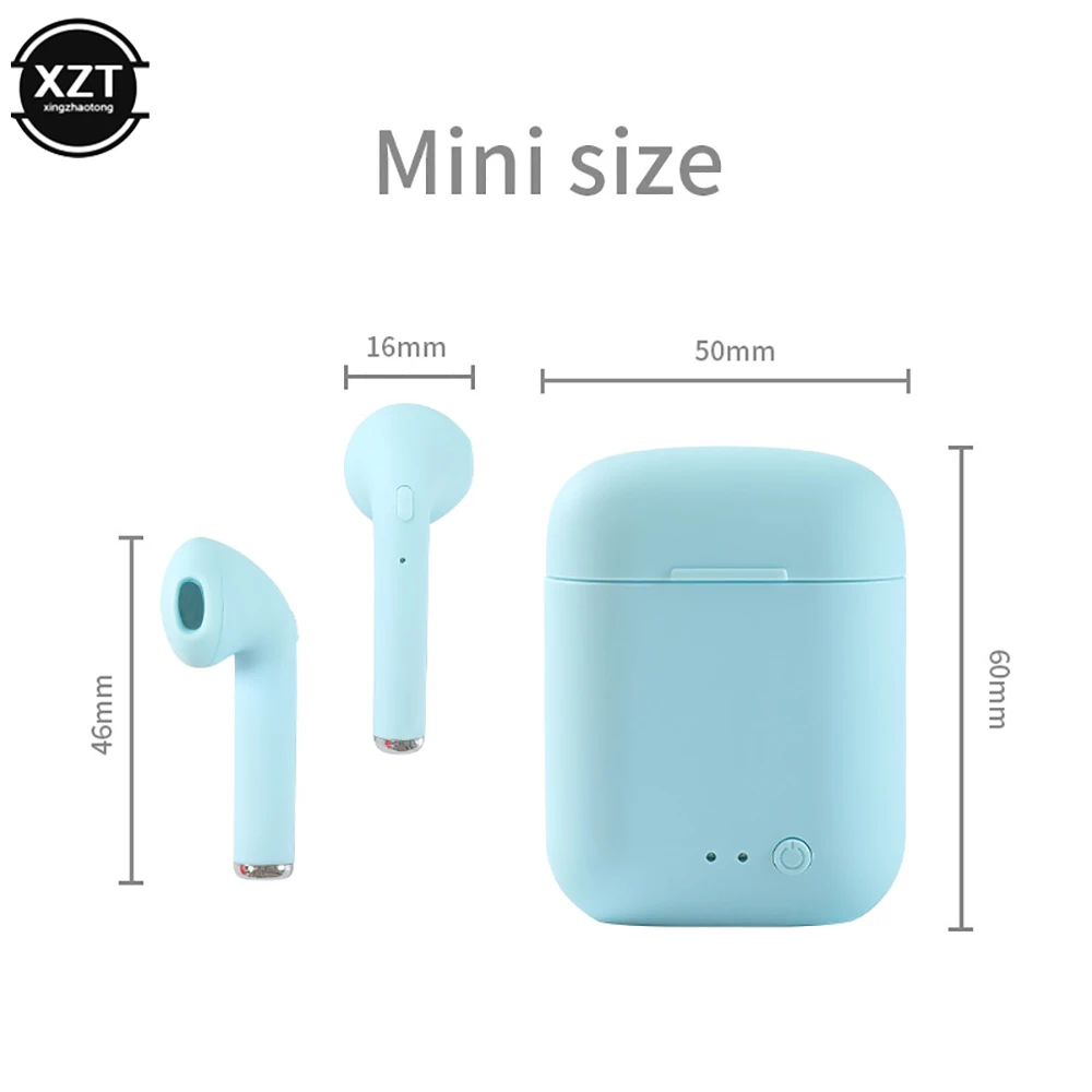 Wireless Headphones for PK i7 i12 Bluetooth-compatible Earphones for TWS Mini 2 Matte Macaron Headset with Mic Charging Box