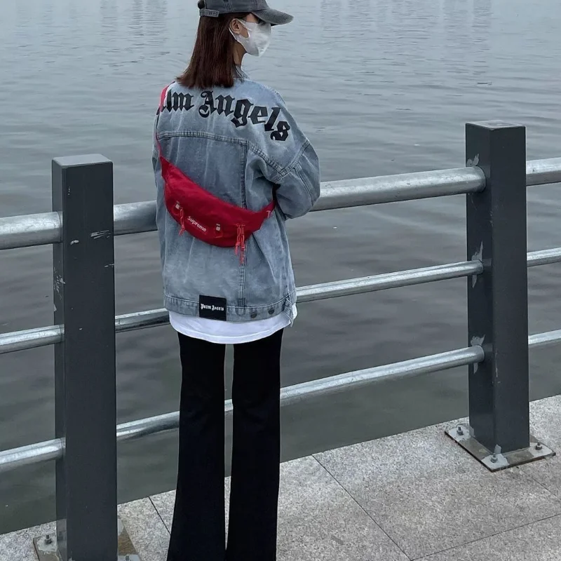 

2023 Spring Autumn Women's Denim Jacket Letter Men's Denim Jacket Loose Coats Hip Hop Streetwear Korean Fashion Tops Casual