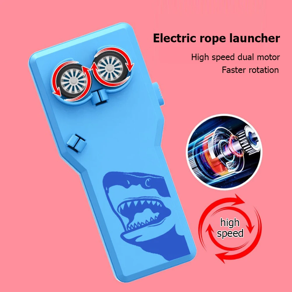 String Rope Launcher Toy - Glow In Dark Electric Fidget String Launcher Toys, Cool Lasso Loop Stuff, Silly String Launcher Rope Toy For Adults Kids