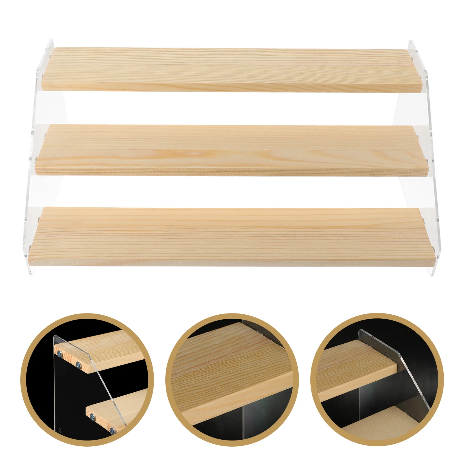 

Models Ladder Figure Display Stand Desktop Wooden Riser Shelf Collections Crafts Figurine Rack Figures Cosmetics Holder